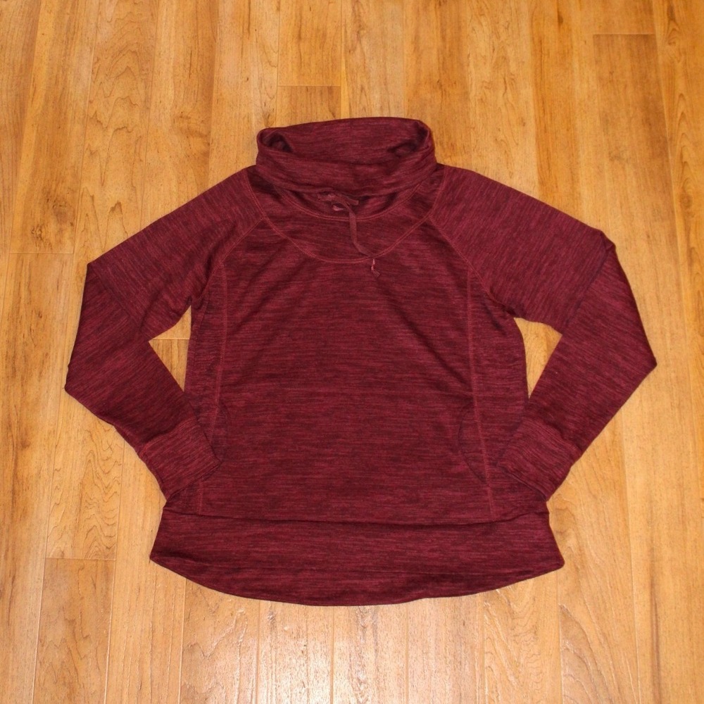 KUHL Lea Pullover Women XL Burgundy Cowl Neck Space Dye Active Performance 4186